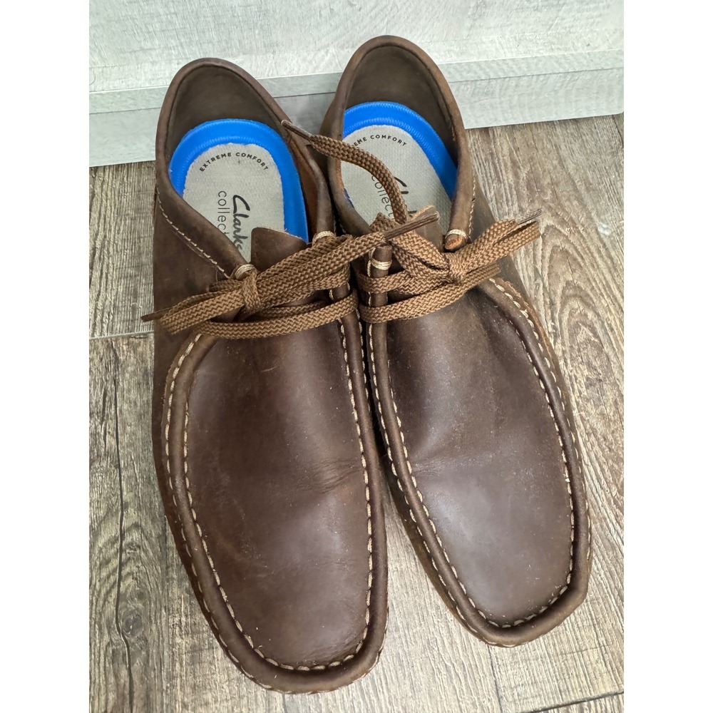 Clarks Shacre II Run Mens 10 Beeswax Leather Moccasin Shoes 26159304